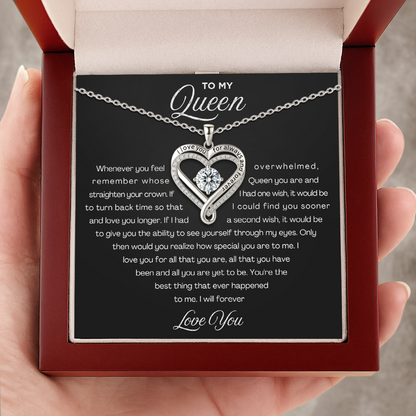 Collar Corazón Grabado para Esposa con Caja LED