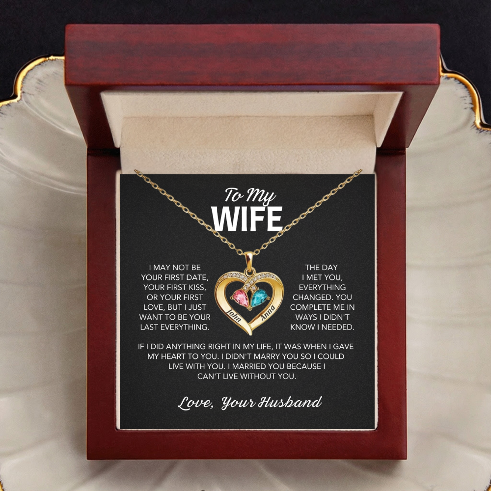 Siempre tuyo – Collar con corazón y piedra natal