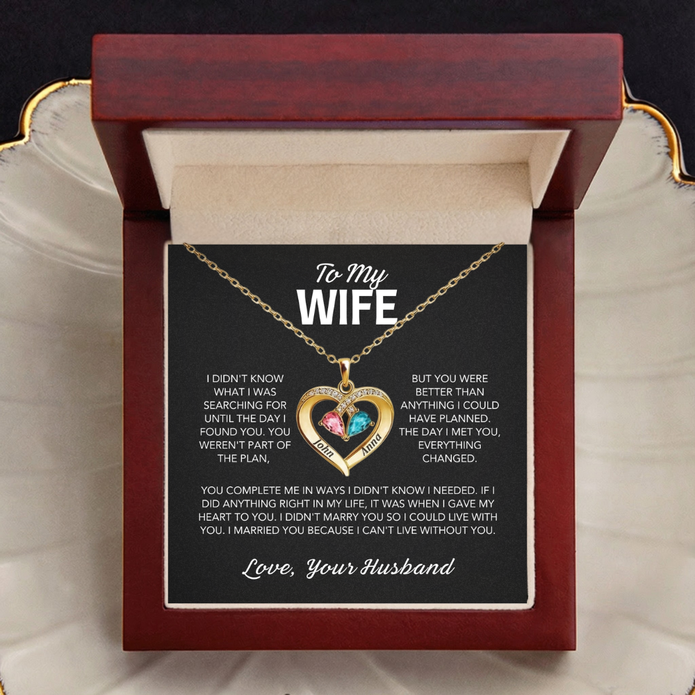 Siempre tuyo – Collar con corazón y piedra natal