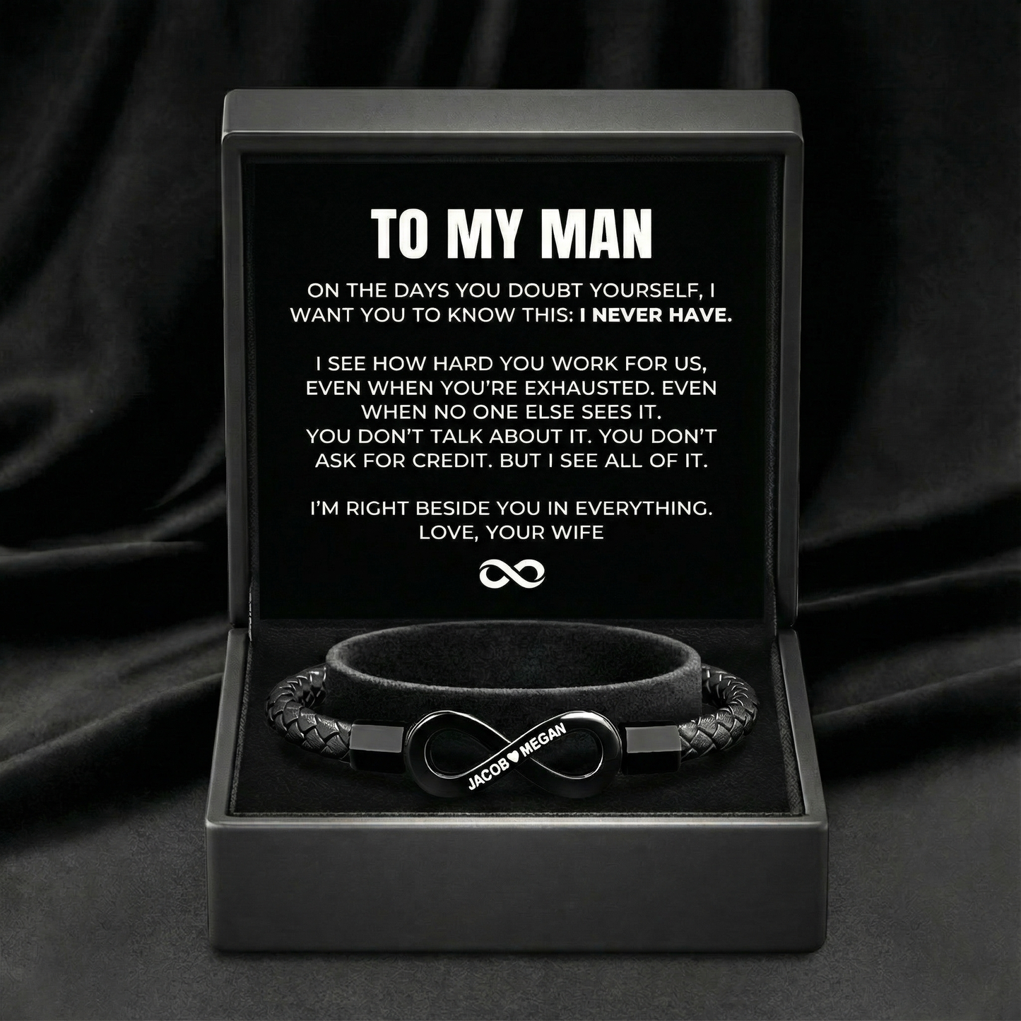 "To My Man" - Pulsera personalizada Infinito
