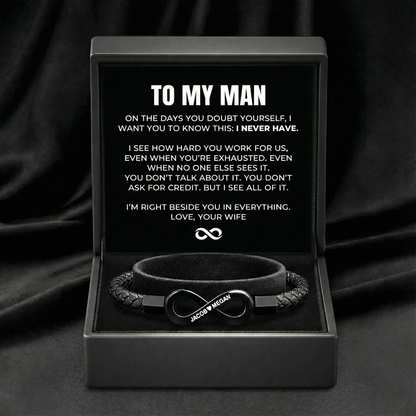 "To My Man" - Pulsera personalizada Infinito