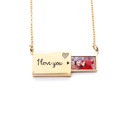 Foto personalizada Love Letter collar con caja de LED de lujo