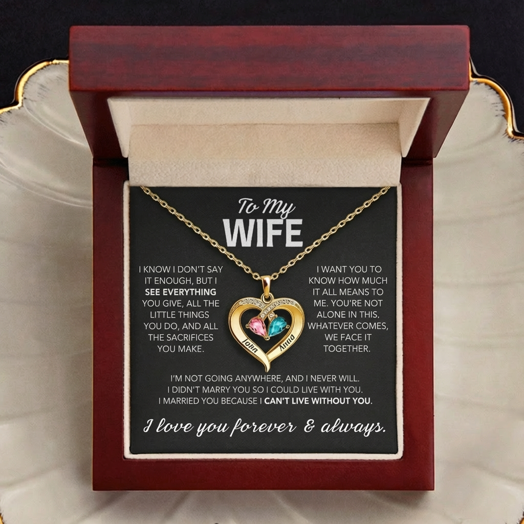 Always Yours - Birthstone Heart Necklace