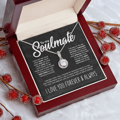 Colgante brillante "To My Soulmate" y caja de regalo