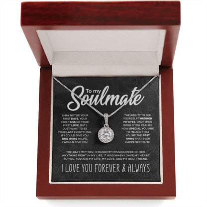 Colgante brillante "To My Soulmate" y caja de regalo
